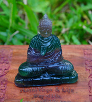 Fluorite Buddha Statue-745gram(5inch)