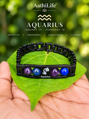 Aquarius Zodiac Metal Bracelet