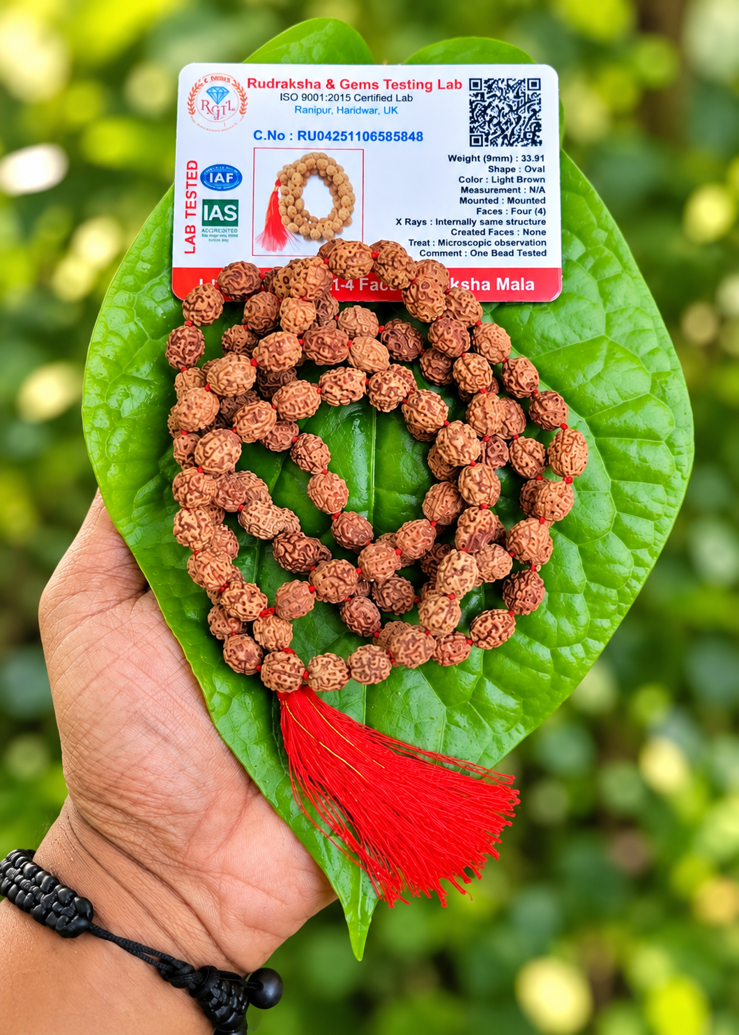 4 Face Rudraksha (chatur Mukhi) Mala 108 beads