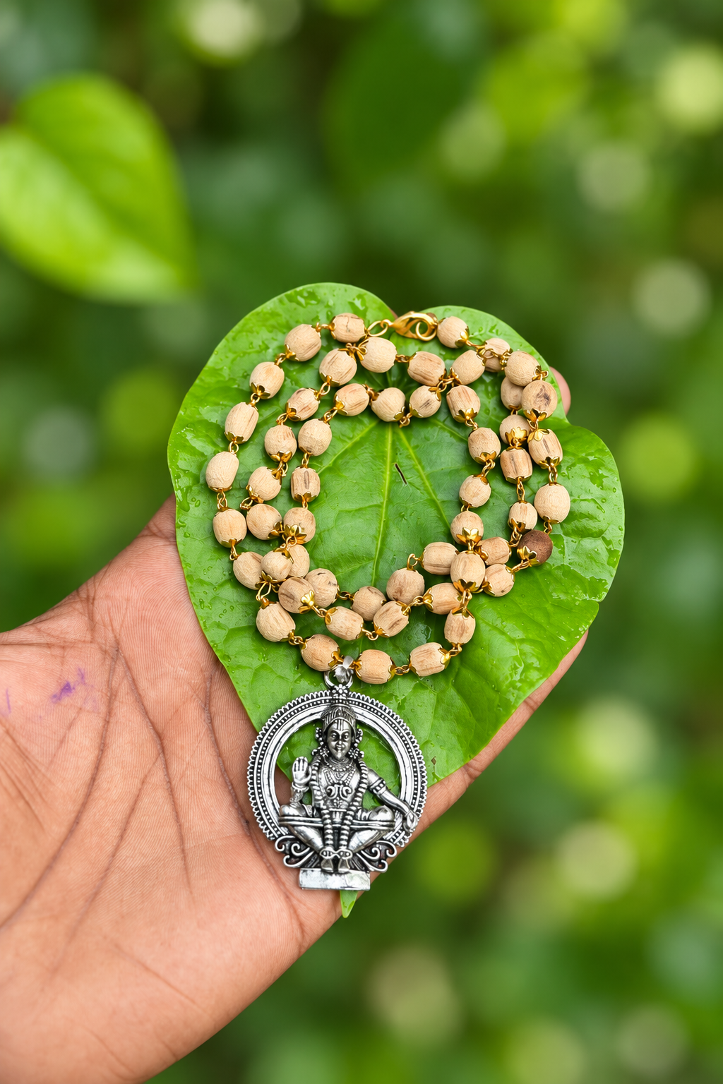 Tulai Gold Plated Mala With Ayyapa Dollar (Big Size)