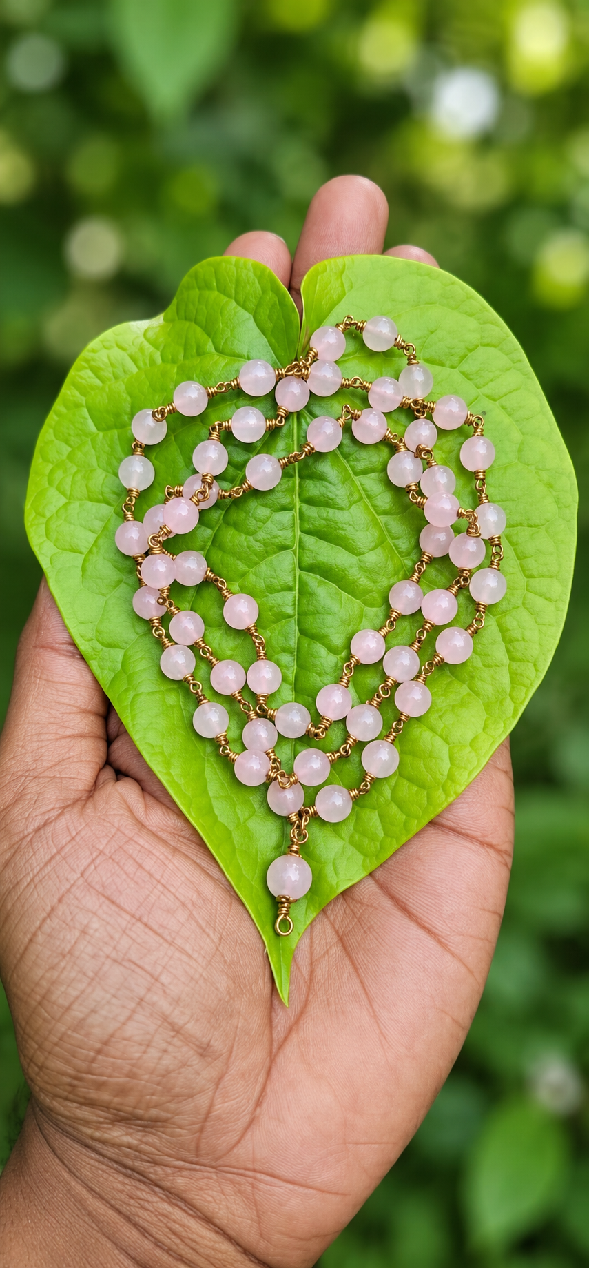 Rose Quartz Panchaloha(Impon) Mala 6mm