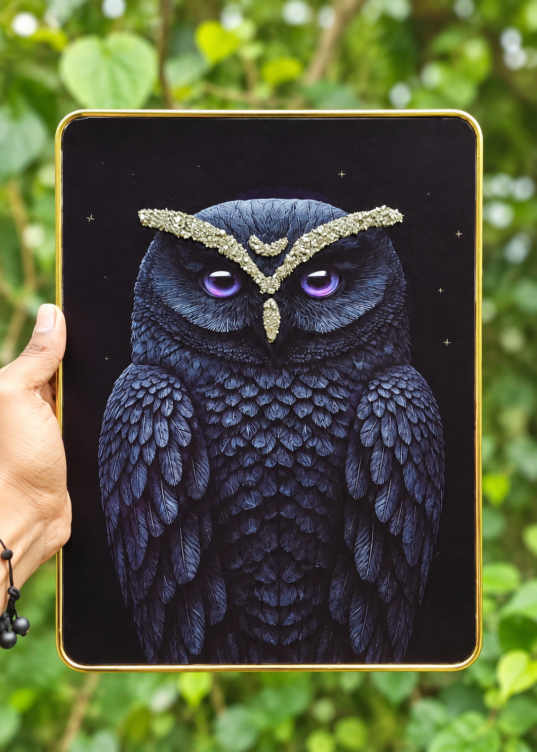 Pyrite Owl Wall Frame