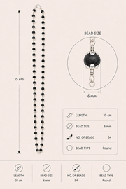 Karungali Silver(925) Cap Mala - 6mm