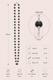 Karungali Silver(925) Cap Mala - 10mm
