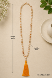 Citrine Gemstone Mala 108 Pearls- 8mm