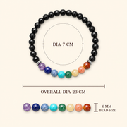 Karungali with Seven Chakra Bracelet – 6mm
