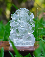 Premium Spatika Ganesh Statue-1.22kg(type A)