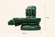 Green Jade Panchamukhi Shivalinga statue-3.44kg(6inch)