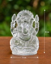 Premium Spatika Ganesha Statue(165gram)-3inch