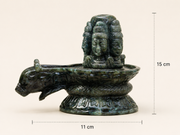 Labradorite Panchamukhi Shivalinga statue-3.63kg(7inch)