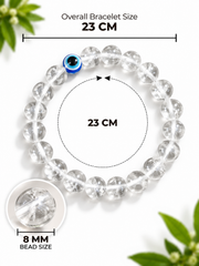 Spatika with evil eye Bracelet 8mm