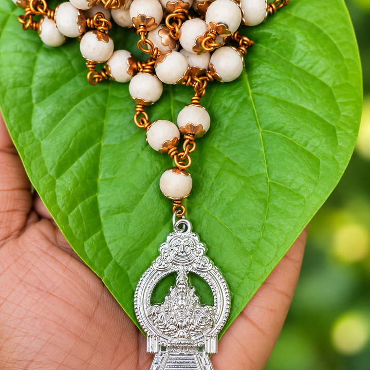 Sabarimala Special Tulasi Copper Cap Mala With Ayyappa Dollar Type C