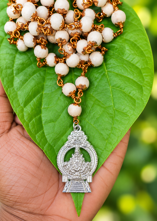 Sabarimala Special Tulasi Copper Cap Mala With Ayyappa Dollar Type C
