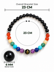 Karungali with Double Seven chakra Bracelet-6mm
