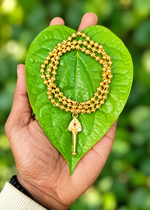 Panchaloha(impon) Ball Mala with Vel Pendant