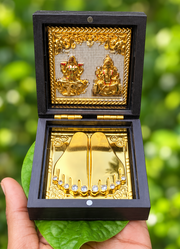 Shree Lakshmi Ganesha Golden Charan Box