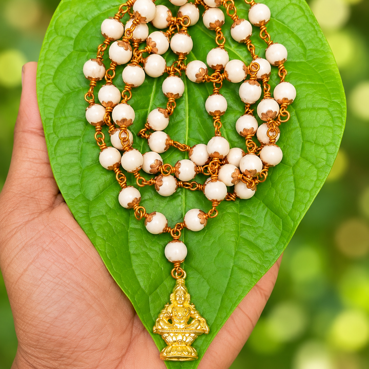 Sabarimala Special Tulasi Copper Cap Mala With Ayyappa Dollar