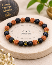 Rudraksha with Lava Om Bracelet