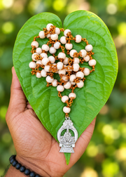 Sabarimala Special Tulasi Copper Cap Mala With Ayyappa Dollar