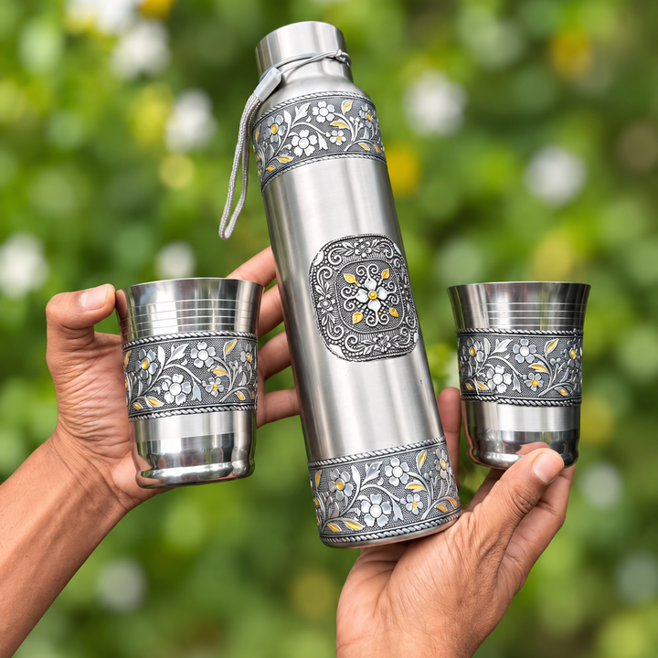 Stainless Steel Flask Design Set