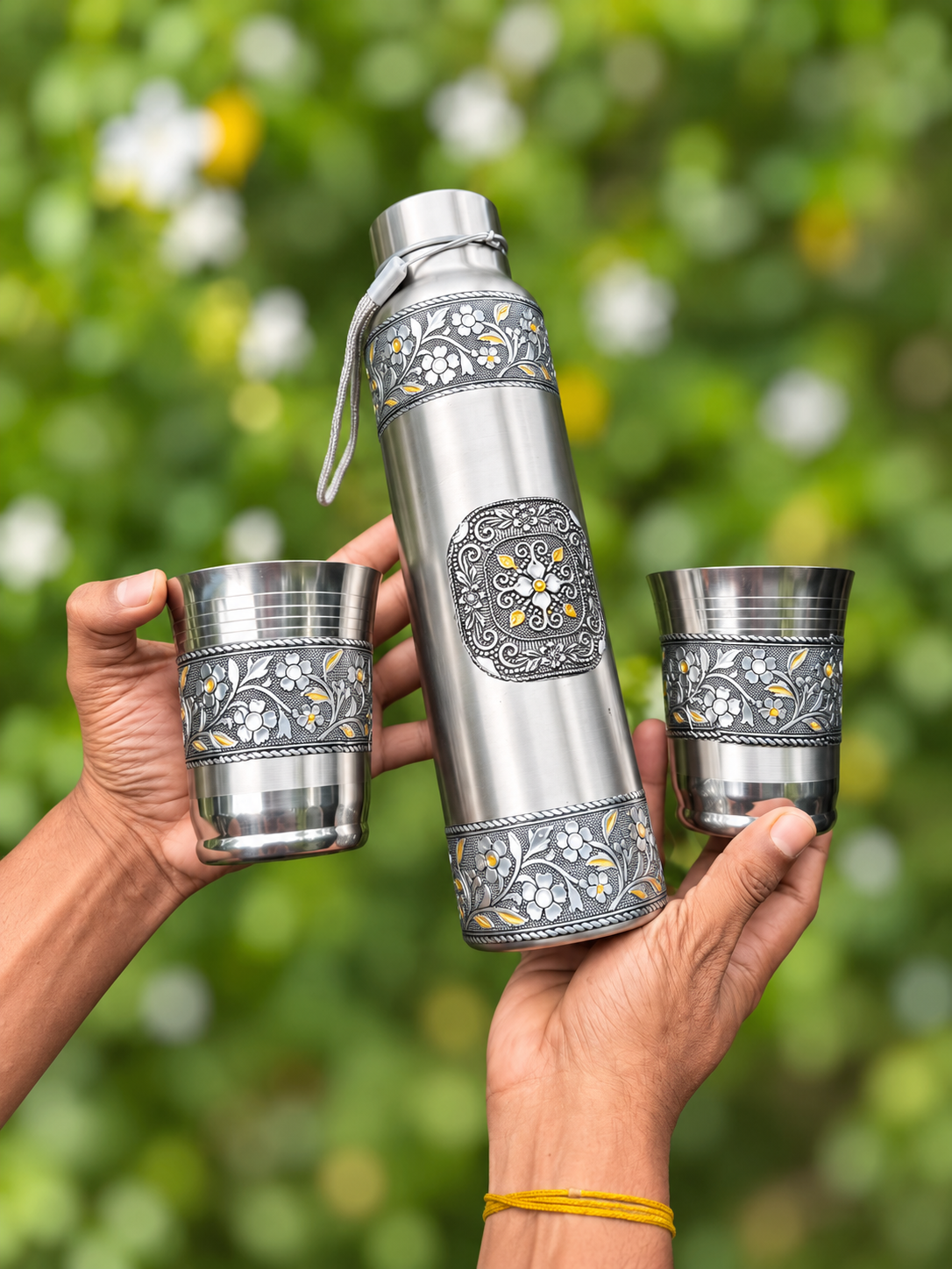 Stainless Steel Flask Design Set