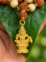 Tulai With Rudraksha Panchaloha(Impon)Mala With Ayyappa Dollar 8mm (108)Beads