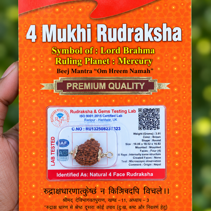 4 Face Rudraksha (chatur Mukhi) Silver Dollar