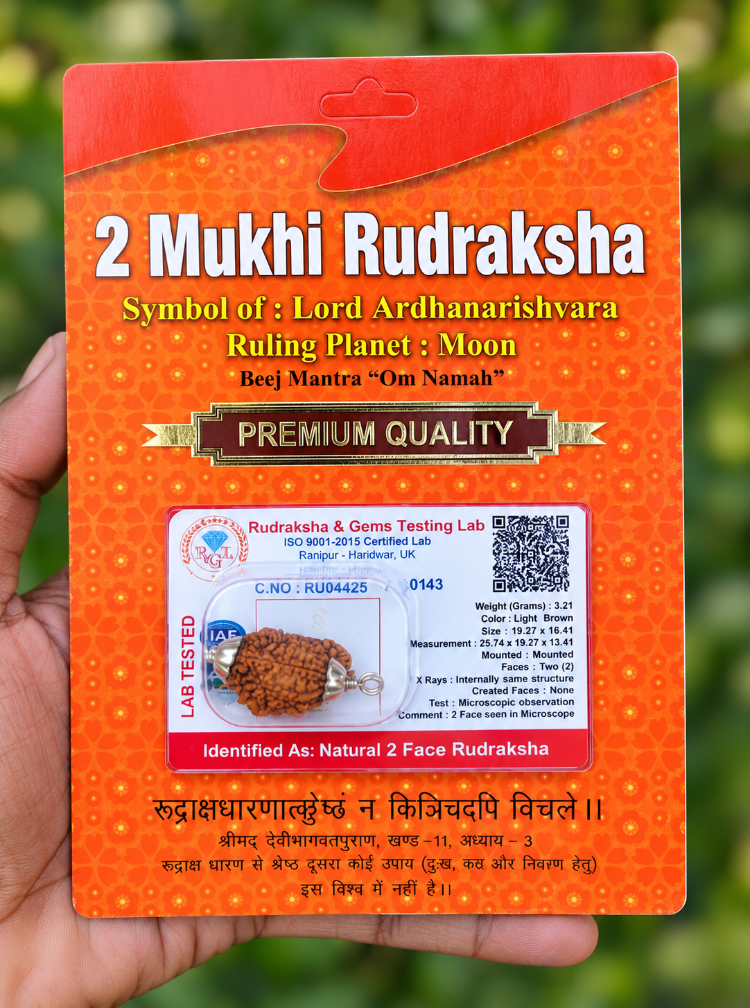 2 Face Indian Rudraksha (dve Mukhi) Silver Dollar