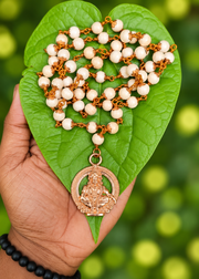 Sabarimala Special Tulasi Copper Cap Mala With Ayyappa Dollar