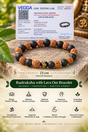 Rudraksha with Lava Om Bracelet