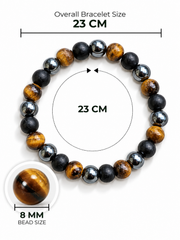 Karungali, Tiger Eye & Hematite Bracelet-8mm