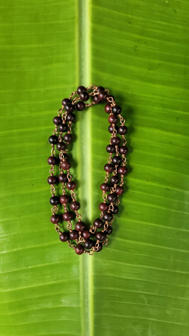 Red Sandal Wood Copper Wire Mala – 6mm
