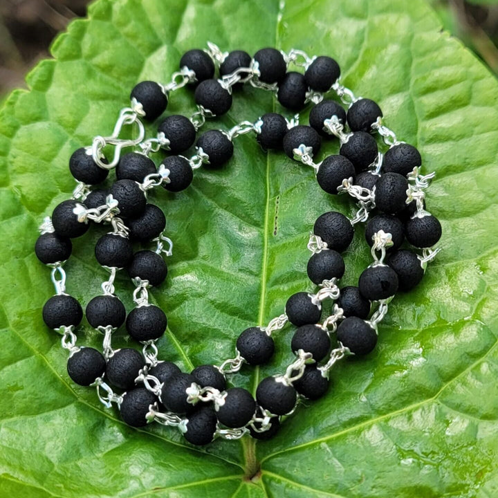 Karungali German Silver Mala - 8 MM