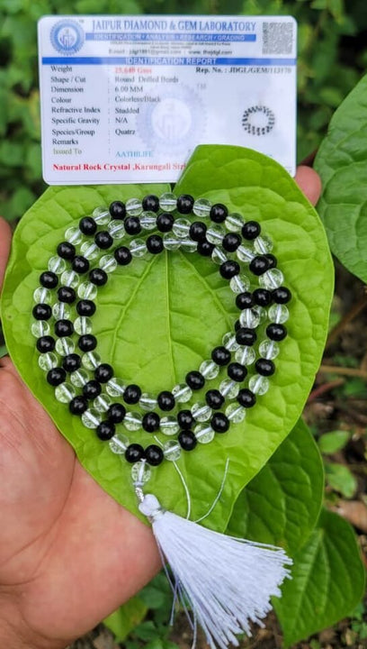 Karungali with Spatika Mala-6mm (type A)