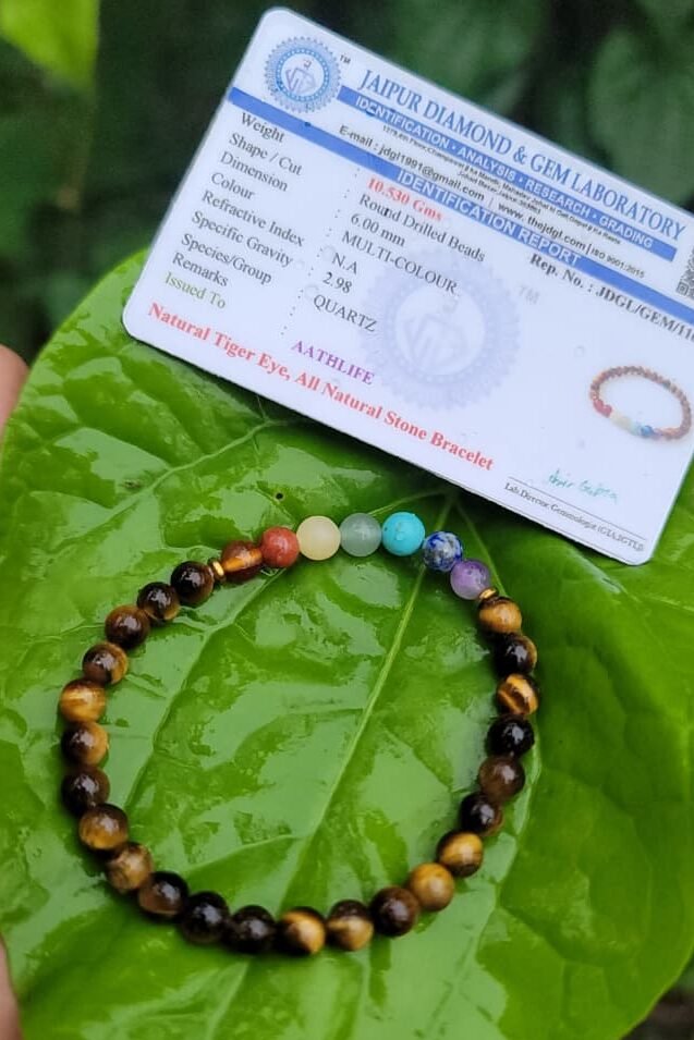 Tiger Eye with Seven Chakra Bracelet – 6mm