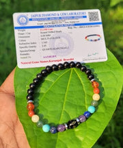 Karungali with Double Seven chakra Bracelet-6mm