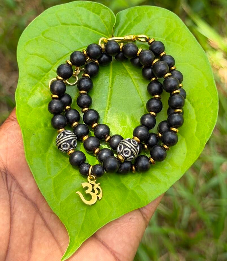 Karungali Design Mala with Om Pendant