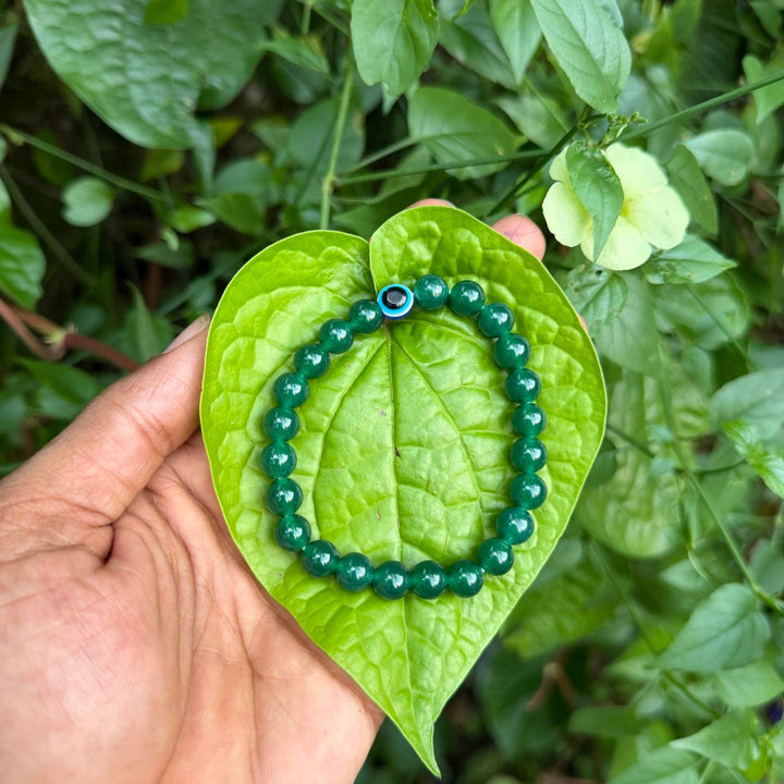Green Jade with Evil eye Bracelet 8mm