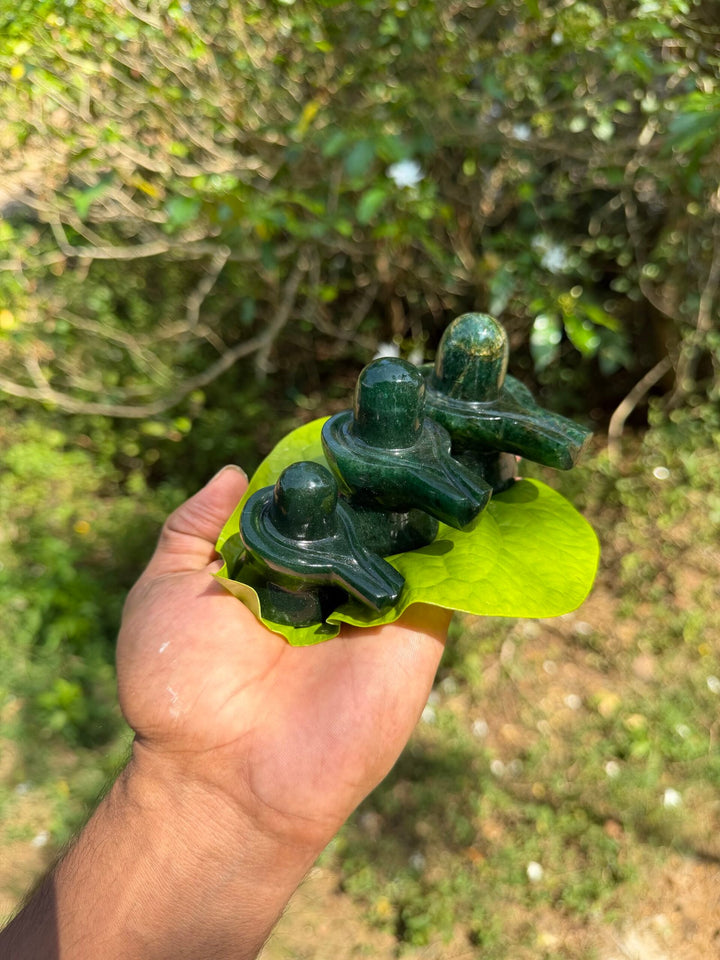 Green stone Emerald Shivalinga (green jade ) (20- 115 grm)-Type B