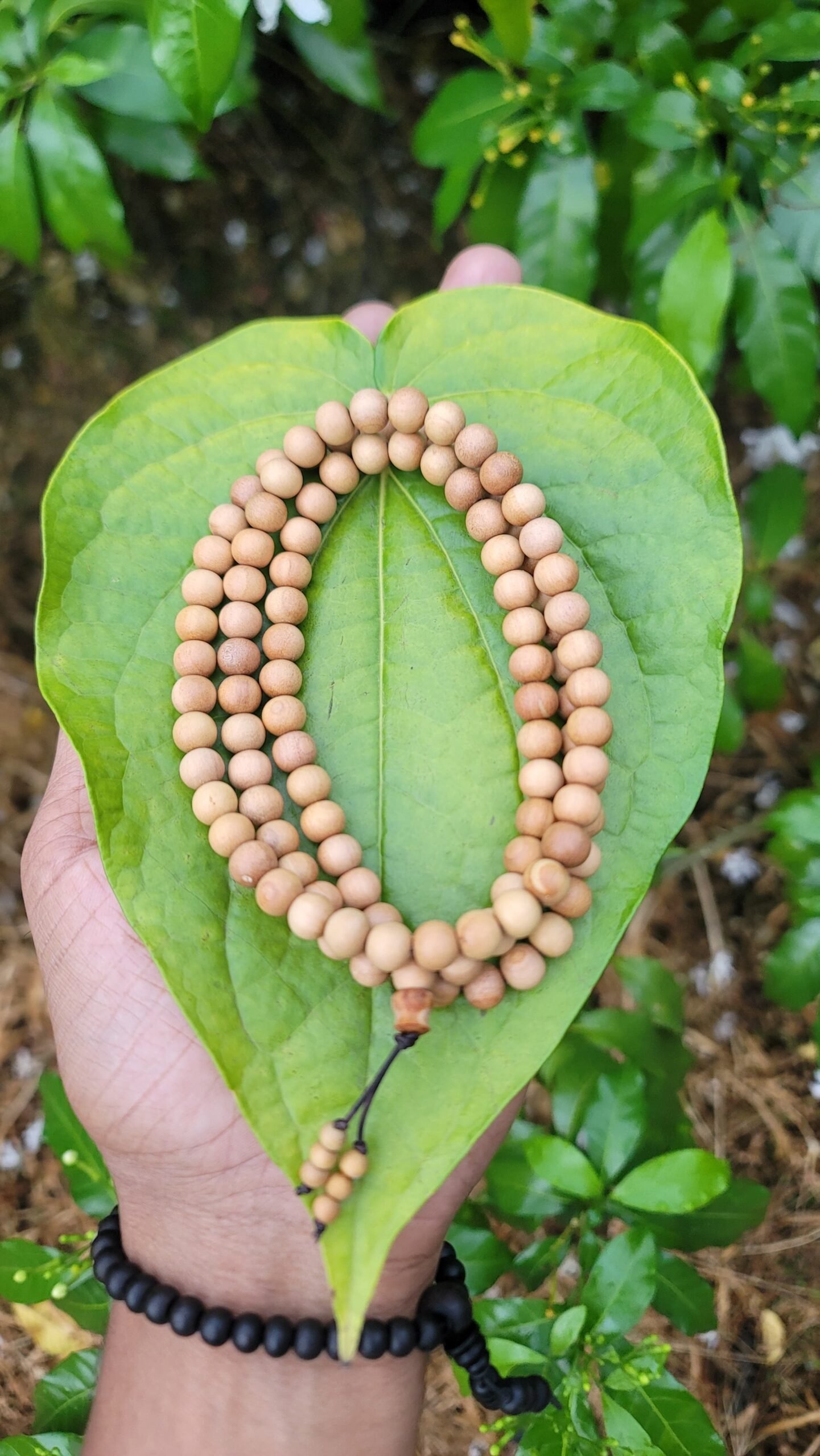 Agar Creation - Mens Womens 108 Bead Sandalwood 8mm Mala Bracelet - Wood Buddha Prayer Beads - Meditation Yoga Necklace
