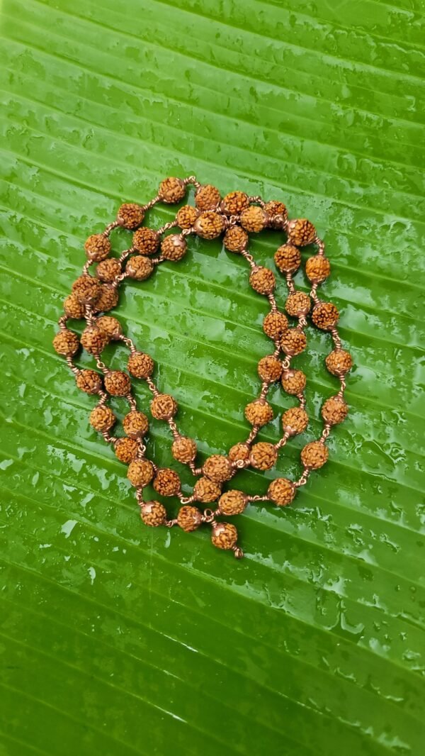 Rudraksha Copper Cap Mala - 8mm