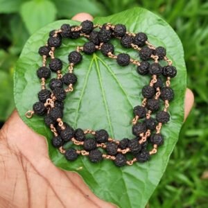 Black Rudraksha Copper Wire Mala - 8mm