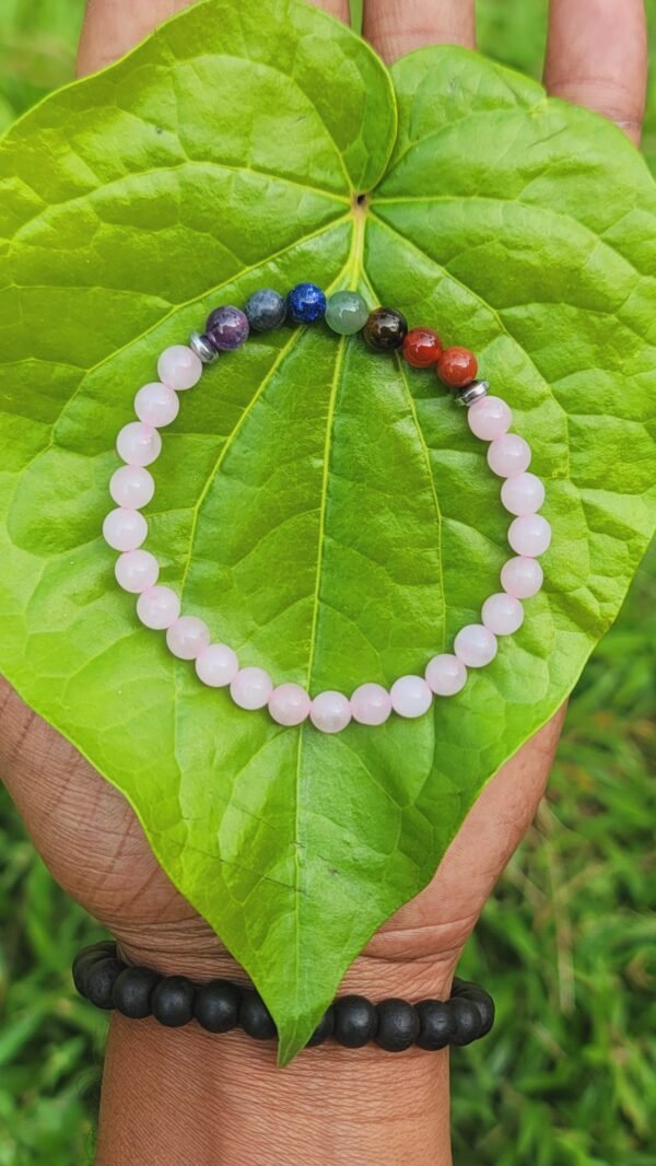 Rose Quartz + Chakra Bracelet - Image 2