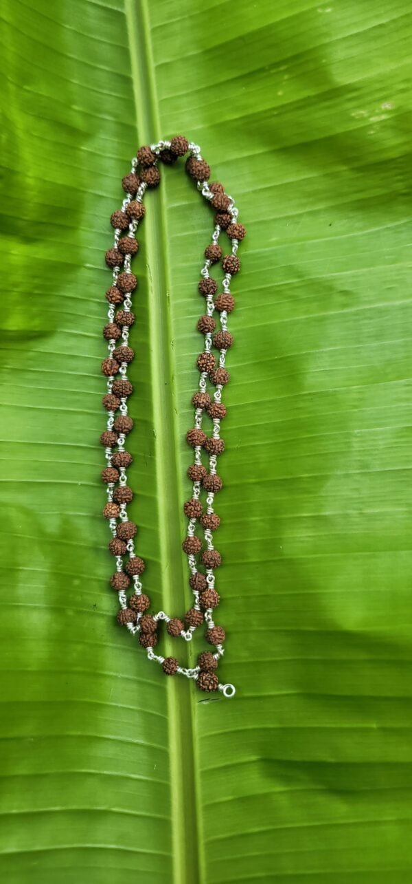 Rudraksha Silver wire Mala - 4mm