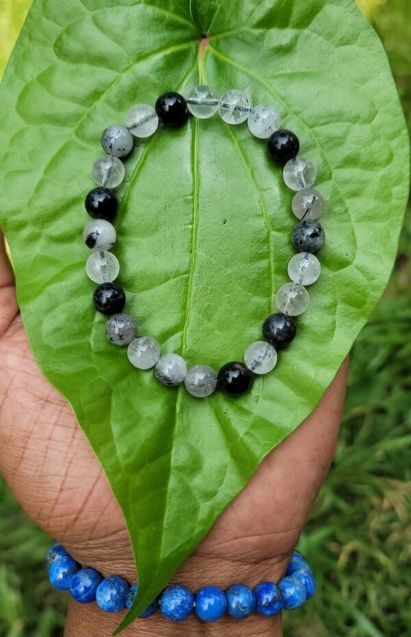 Black rutile gemstone bracelet