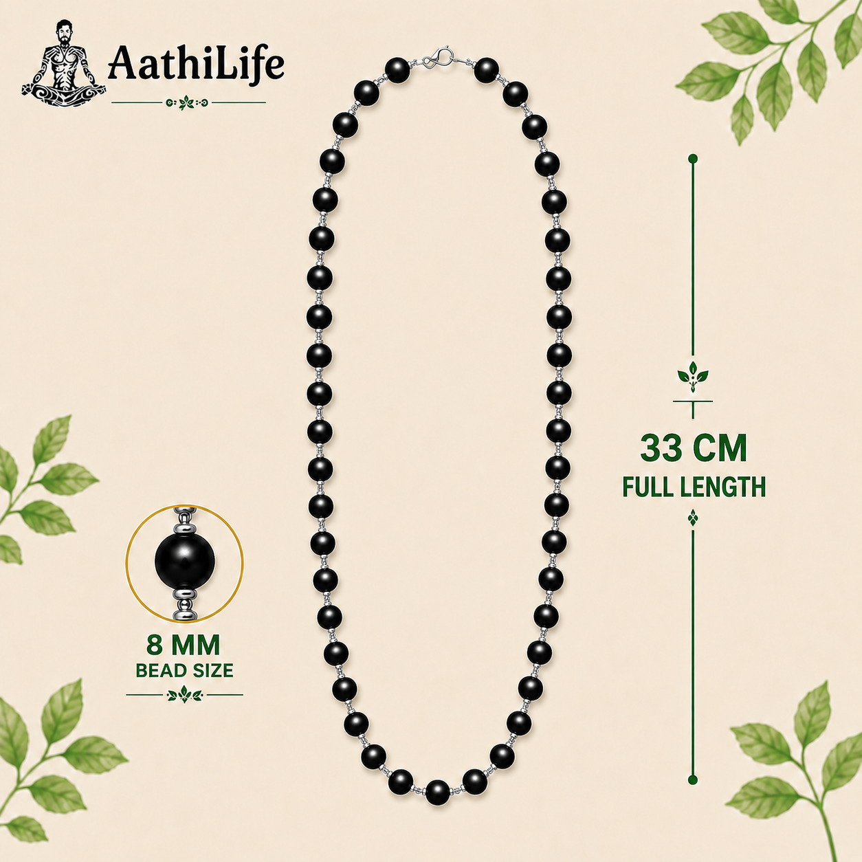 Karungali German Silver Mala - 8 MM - Image 2