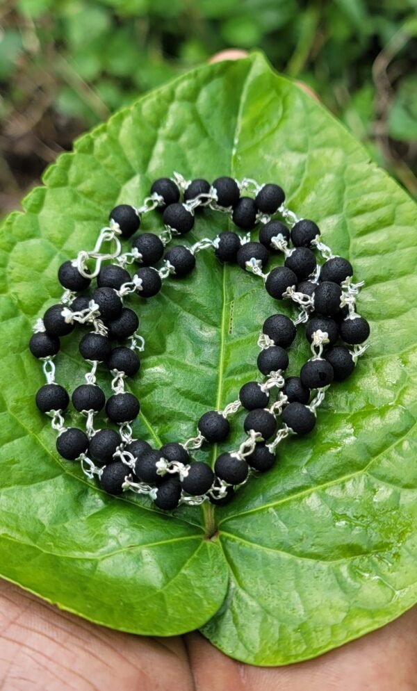 Karungali German Silver Mala - 8 MM