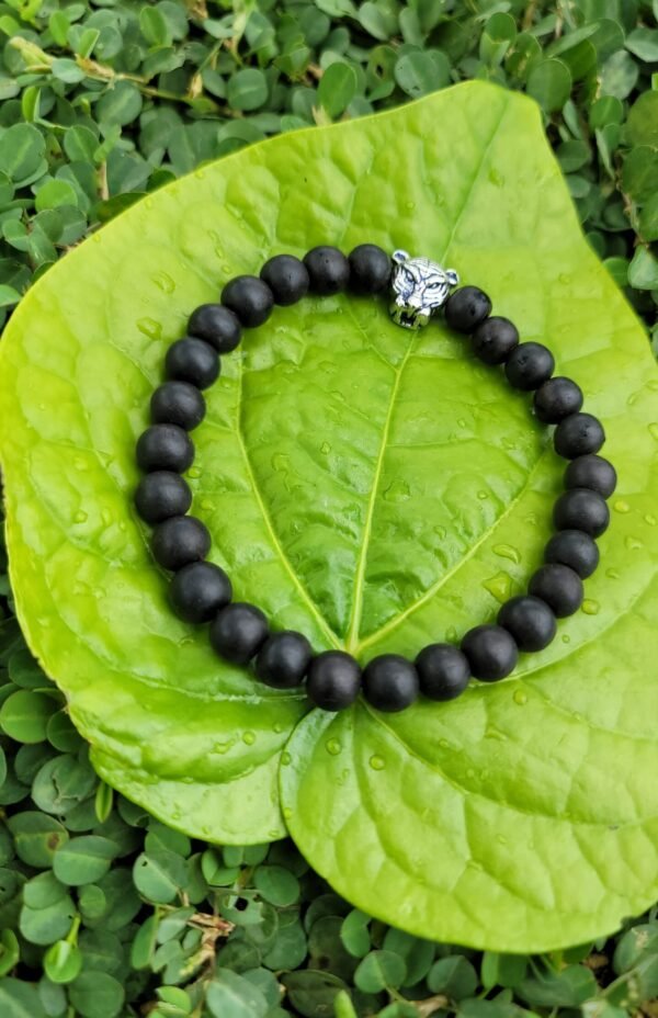 Karungali Bracelet with Tiger Face - 8mm