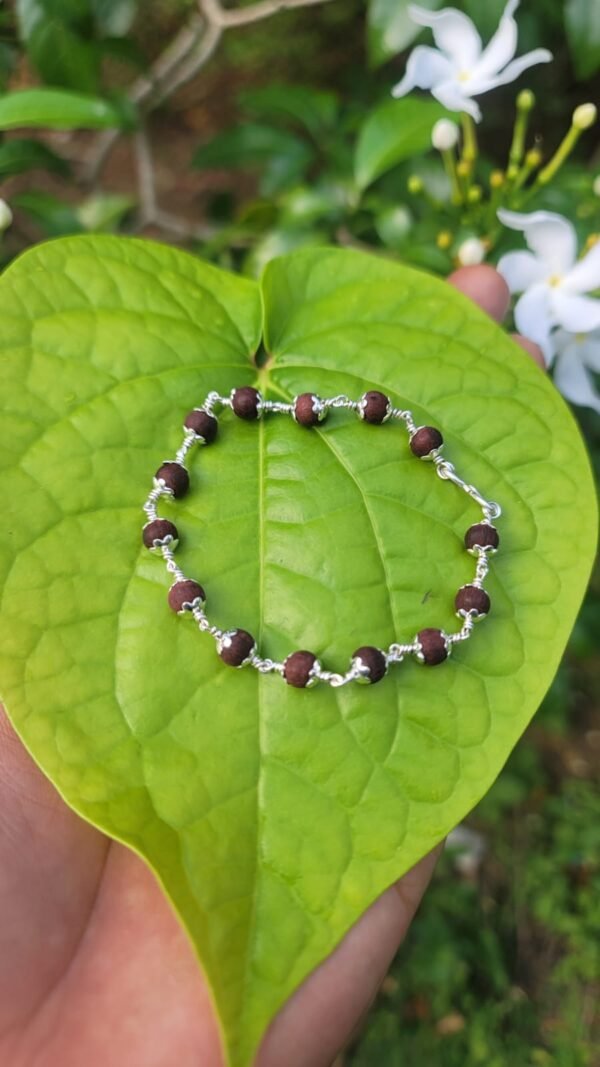 Red Sandal Wood Silver(925)Bracelet 6mm