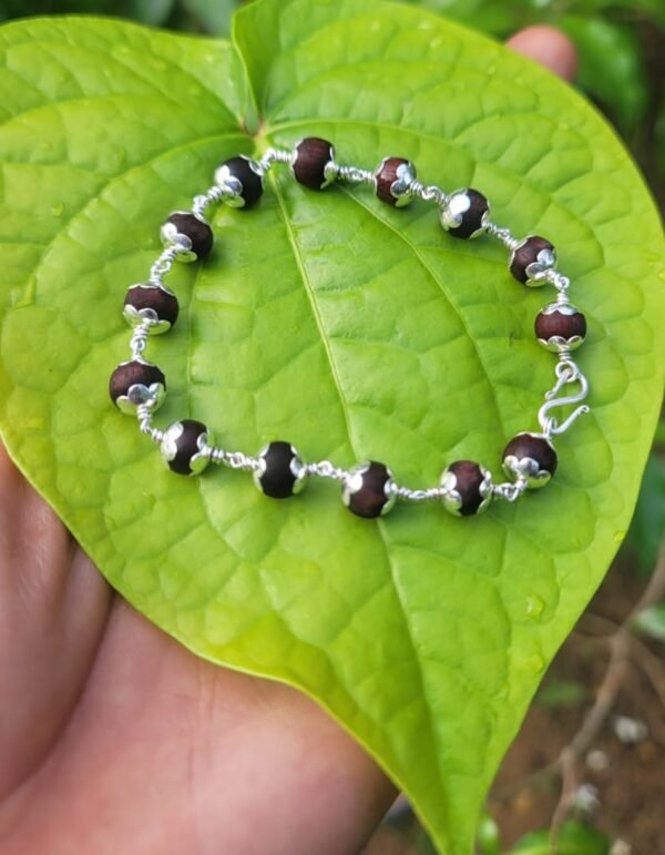 Red Sandal Wood Silver(925)Bracelet 8mm